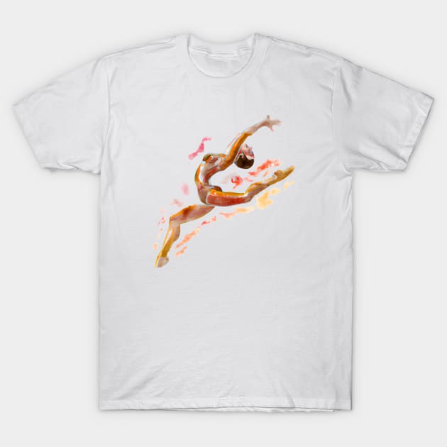 Leaping Gymnast T-Shirt by KayBee Gift Shop